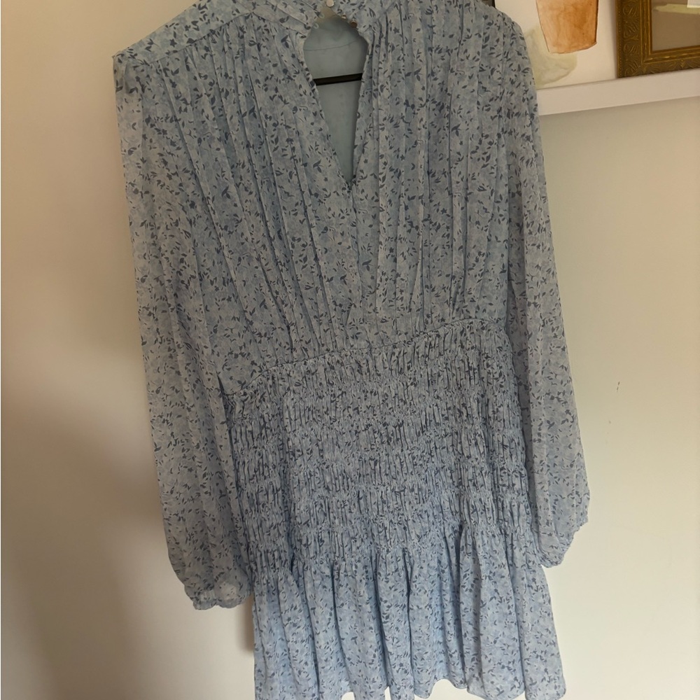 House of Harlow 1960 Gray Pleated Midi Dress